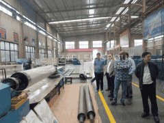 Welcome clients from Singapore to visit our factory for epoxy glass fiber winding tube