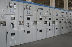 What are the components inside the high-voltage distribution cabinet?